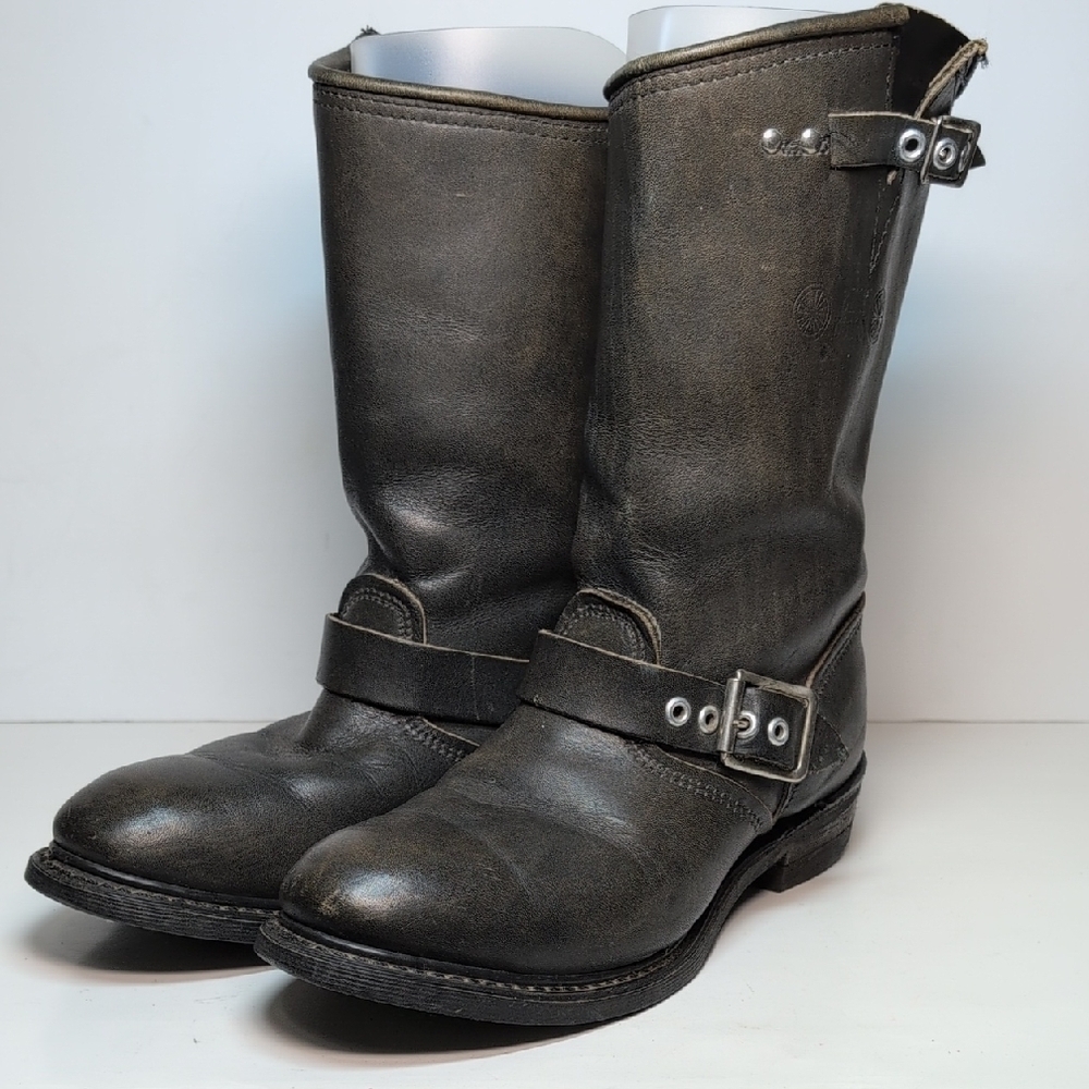 Classic Women's Combat Moto Boots - Black Leather